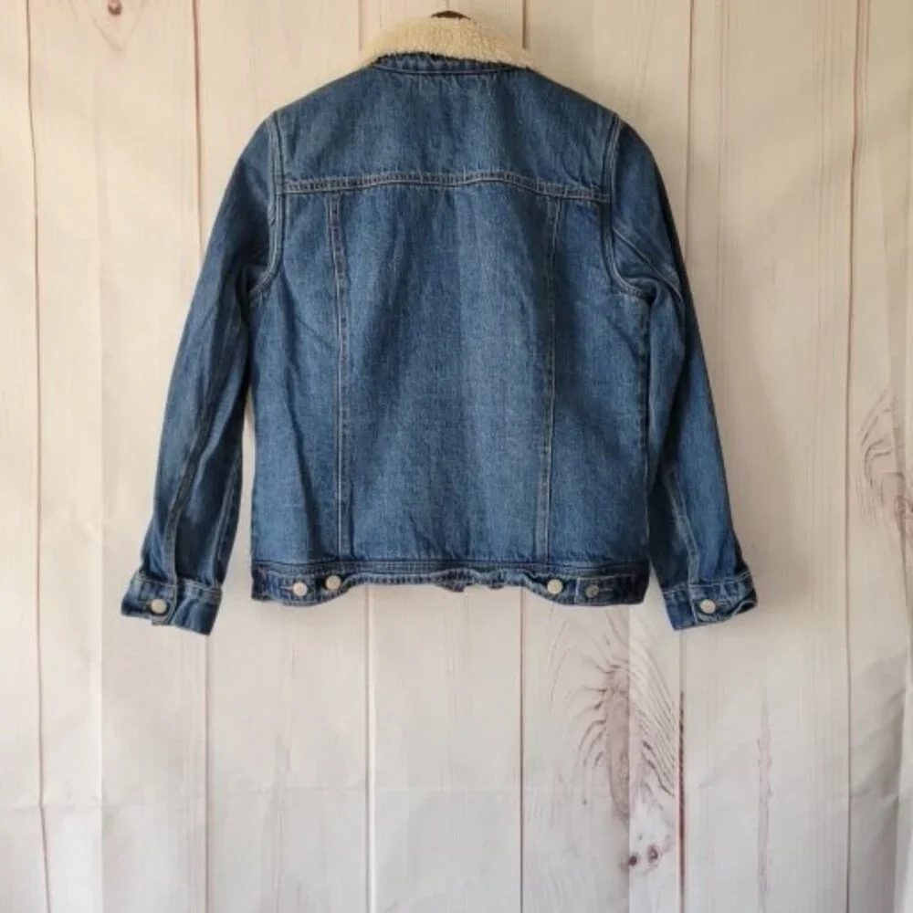 Old Navy Denim Lined Jean Jacket, Women’s M, Classic Button Closure, Medium Wash - Picture 2 of 8